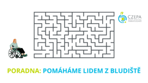 na obrázku je labyrint a má vyjádřit, že Poradna CZEPA pomůže každému z jakéhokoli pomyslného bludiště